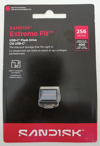 Memoria Usb Sandisk Extreme Fit, 256gb, Usb-c 3.0 400mb/s Negro Fit