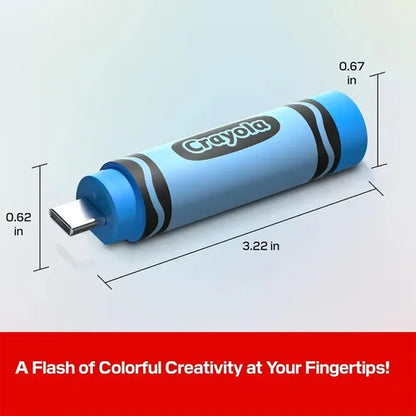 Unidad Flash Usb C Crayola De 128 Gb De Sandisk, Color Azul Azul Claro