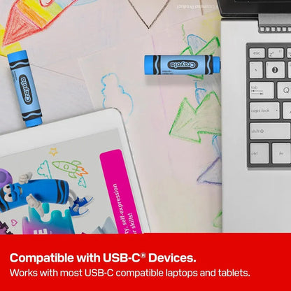 Unidad Flash Usb C Crayola De 128 Gb De Sandisk, Color Azul Azul Claro