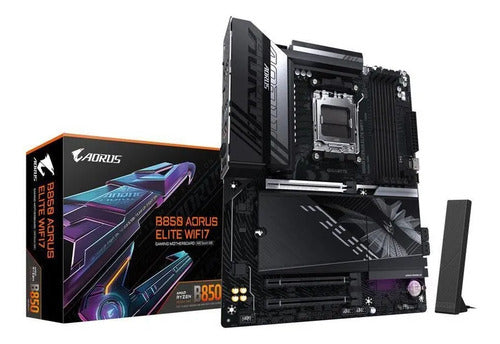 Tarjeta Madre Gigabyte B850 Aorus Elite Wifi7 Am5 Ddr5 8200 Negro