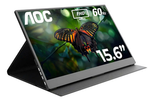 Monitor Aoc Con Pantalla De 15.6  60hz Y Resolución Full Hd Negro