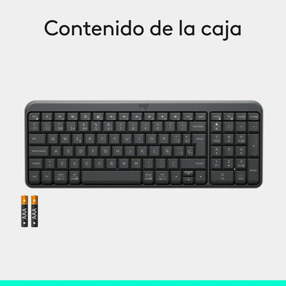 Teclado Logitech K250, Inalámbrico, Bluetooth, Negro Español Negro Español España
