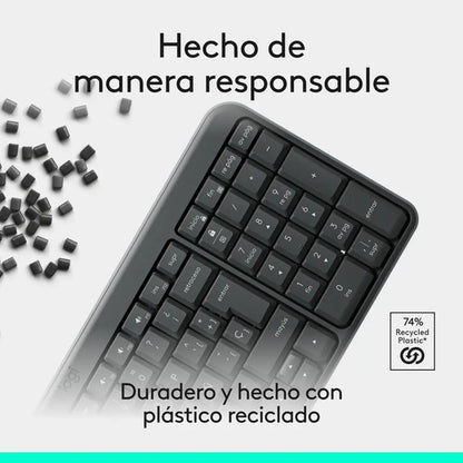 Teclado Logitech K250, Inalámbrico, Bluetooth, Negro Español Negro Español España