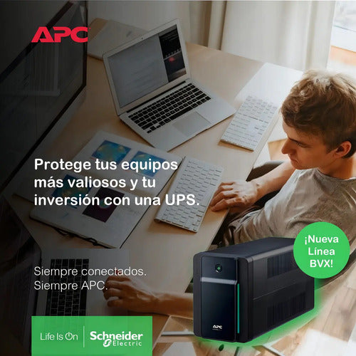 No Break Apc Bvx1200l-lm Línea Interactiva, 650w, 1200va 6 Negro