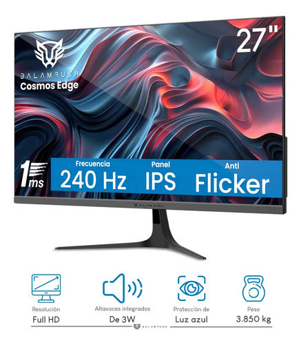 Monitor Gamer Balam Rush Cosmos Edge Mce27p Ips 27  240hz Negro