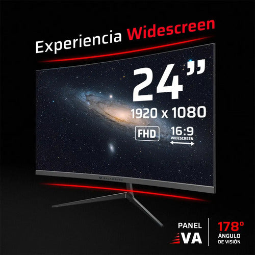 Monitor Gamer Curvo 23.8 Andromeda Mag24y 180hz 1ms Blanco Blanco