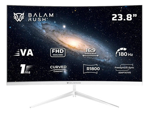 Monitor Gamer Curvo 23.8 Andromeda Mag24y 180hz 1ms Blanco Blanco