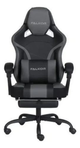Silla Gamer Nextep Ergonomica Falkor Color Gris/negro Gris/negro