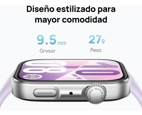 Huawei Watch Fit 4, Pantalla Tactil 1.82 Amoled Color Blanco Gris Fluoroelastómero Blanco