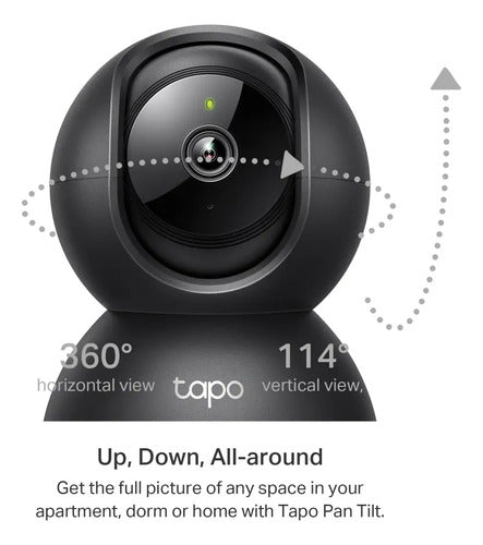 Cámara Wi-fi Vigilancia 360o Tp-link 3mp Tapo 2k, Negro Negro