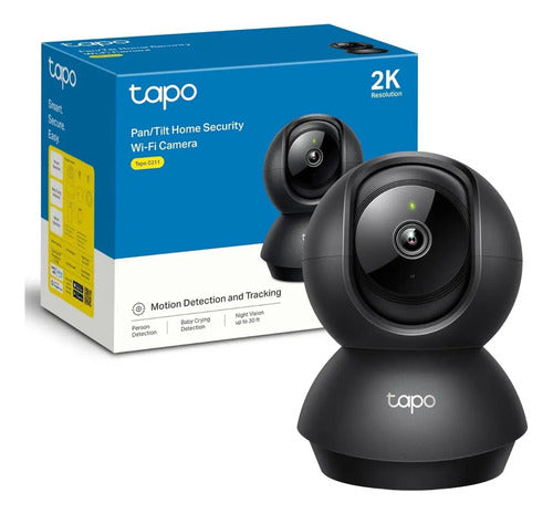 Cámara Wi-fi Vigilancia 360o Tp-link 3mp Tapo 2k, Negro Negro