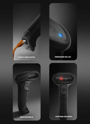 Qian Lector Codigos De Barras Inalámbrico 1d 2d 90 Metros Negro Usb