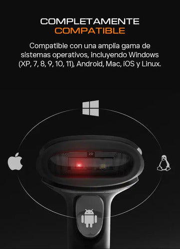 Qian Lector Codigos De Barras Inalámbrico 1d 2d 90 Metros Negro Usb