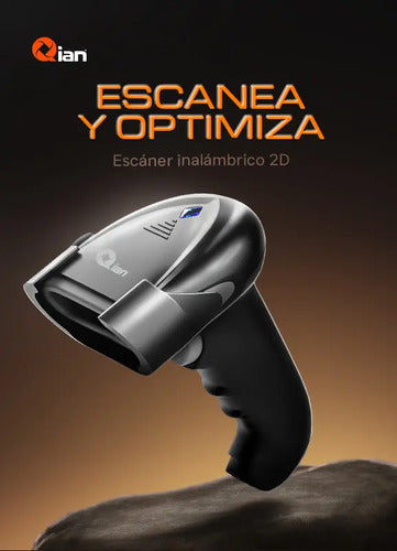Qian Lector Codigos De Barras Inalámbrico 1d 2d 90 Metros Negro Usb