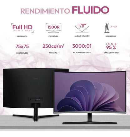 Monitor Curvo Samsung Essential S3 S39gd Lcd 32  100hz Negro Negro
