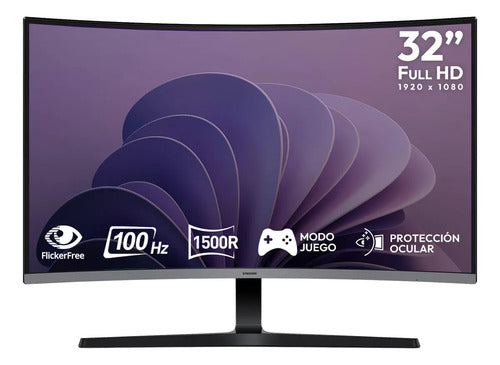 Monitor Curvo Samsung Essential S3 S39gd Lcd 32  100hz Negro Negro