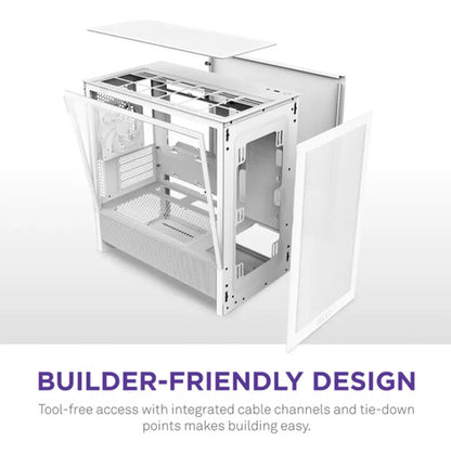 Gabinete Nzxt H3 Flow Blanco Micro Atx Incluye 1 Ventilador Blanco