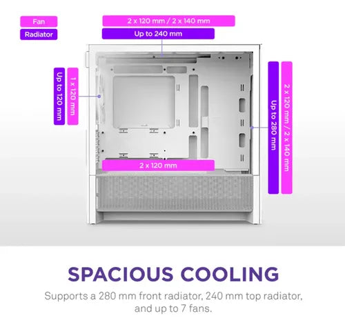 Gabinete Nzxt H3 Flow Blanco Micro Atx Incluye 1 Ventilador Blanco