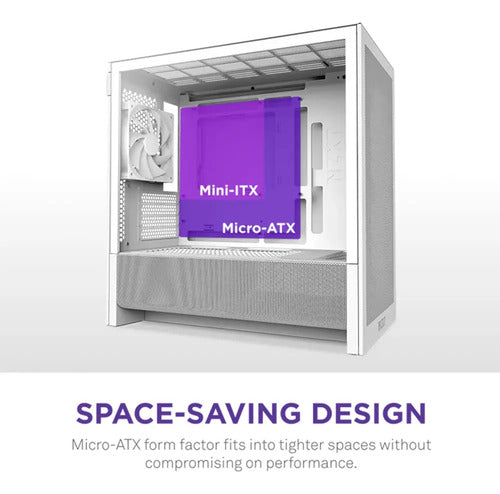Gabinete Nzxt H3 Flow Blanco Micro Atx Incluye 1 Ventilador Blanco