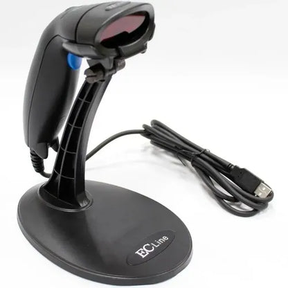 Lector De Código De Barras Con Soporte Ec Line Ec-ls-9620 Usb/ps-2/rj-45 1d Negro
