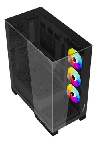 Gabinete Ocelot Gaming Glass Hunter 3, Mini-tower Negro Negro
