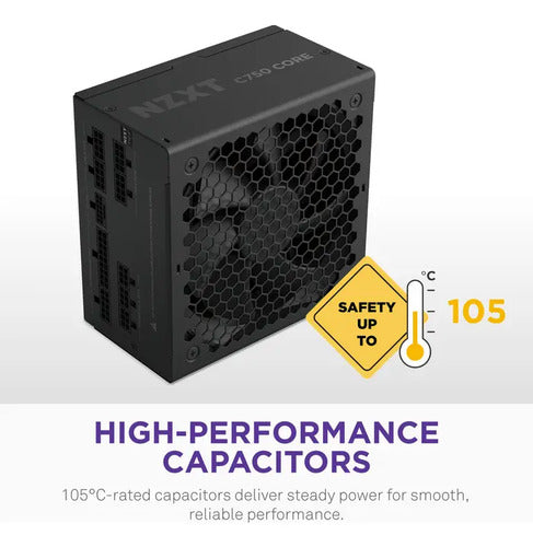 Fuente De Poder Nzxt C750 Gold Core Modular 80+ Gold Negro Negro