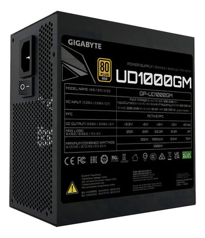 Fuente De Poder Gigabyte1000w/80 Plus Gold /negro/atx/modula Negro