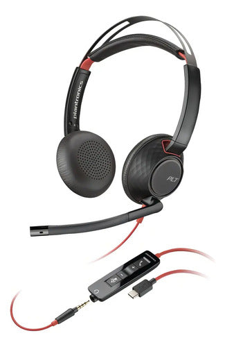 Auriculares Blackwire Bw5220 De Poliéster Usb-a Y Usb-c Negro