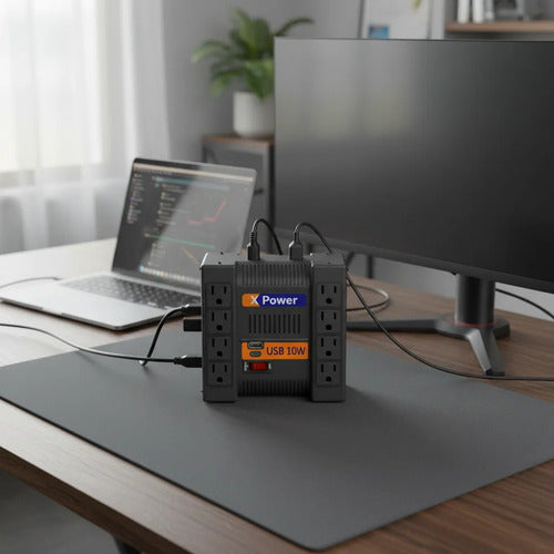 Regulador De Voltaje Complet Modelo Erv-9-002 1300va Usb Negro