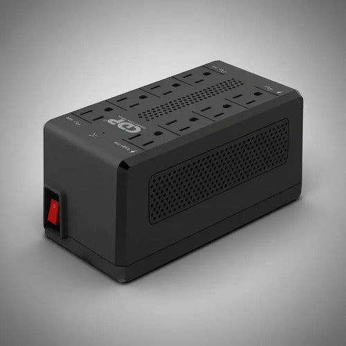 Regulador De Voltaje Cdp Ravr1408 Supresor De Picos 8 Contac Negro