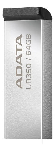 Memoria Usb Adata Ur350 64gb Usb 3.2 Ur350-64g-rsr/bk Platea Plateado Liso