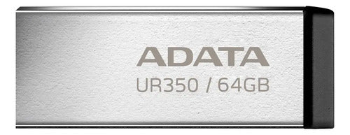 Memoria Usb Adata Ur350 64gb Usb 3.2 Ur350-64g-rsr/bk Platea Plateado Liso