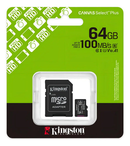 Tarjeta De Memoria Micro Sd Kingston Canvas Select Plus 64gb