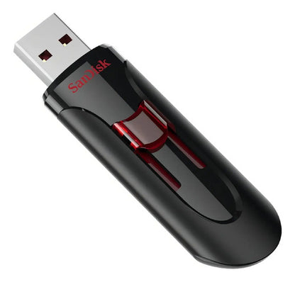 Memoria Usb Sandisk Cruzer Glide 64gb 3.0 Liso Negro Y Rojo Negro/rojo Liso