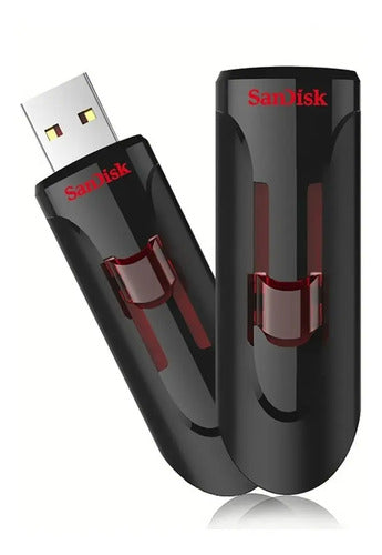 Memoria Usb Sandisk Cruzer Glide 128gb 3.0 Liso Negro Y Rojo Negro/rojo Liso