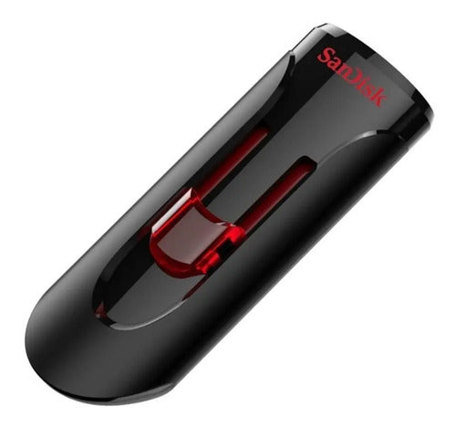 Memoria Usb Sandisk Cruzer Glide 128gb 3.0 Liso Negro Y Rojo Negro/rojo Liso