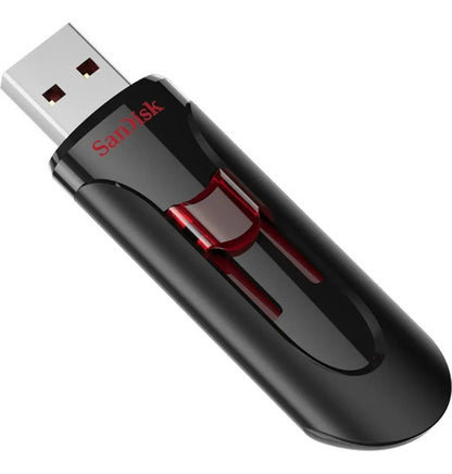 Memoria Usb Sandisk Cruzer Glide 128gb 3.0 Liso Negro Y Rojo Negro/rojo Liso