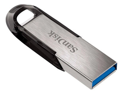 Memoria Usb Sandisk Ultra Flair 64gb 3.0 Plateado Y Negro Plateado/negro Liso