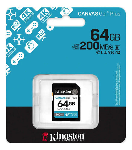 Memoria Sd Kingston Canvas Go Plus Gen4 64gb 200mb/s U3 V30