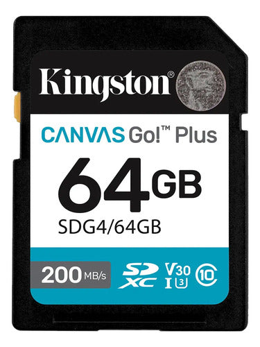 Memoria Sd Kingston Canvas Go Plus Gen4 64gb 200mb/s U3 V30