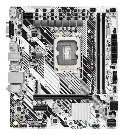 Tarjeta Madre Asrock H610m-hdv/m.2+ D5, Micro-atx Lga1700 Blanco