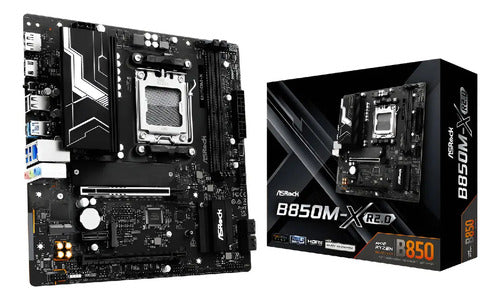Tarjeta Madre Asrock B850m-x R2.0 M-atx Ddr5 Am5 Negro 128gb Negro