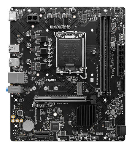 Tarjeta Madre Msi Pro H610m-s, Micro-atx, Lga 1700 64gb Ddr4 Negro