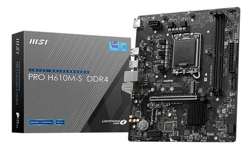 Tarjeta Madre Msi Pro H610m-s, Micro-atx, Lga 1700 64gb Ddr4 Negro