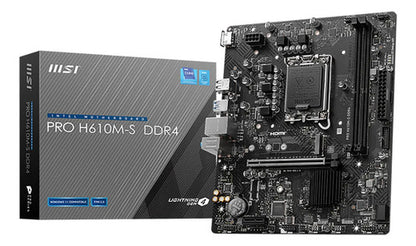 Tarjeta Madre Msi Pro H610m-s, Micro-atx, Lga 1700 64gb Ddr4 Negro