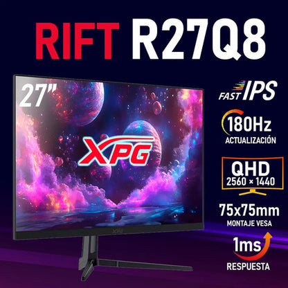 Monitor Gamer Xpg Rift R27q8 Led 27 , 2560x1440, 180hz Negro Negro