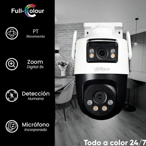 Cámara Seguridad Dahua Ipc-wpt1539dd-sw-5e2-pv Ip Pt Wifi Blanco