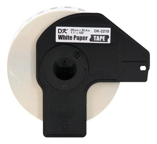Etiqueta Blanca Continua De Papel Brother Dk2210 De 29 X 30 Negro