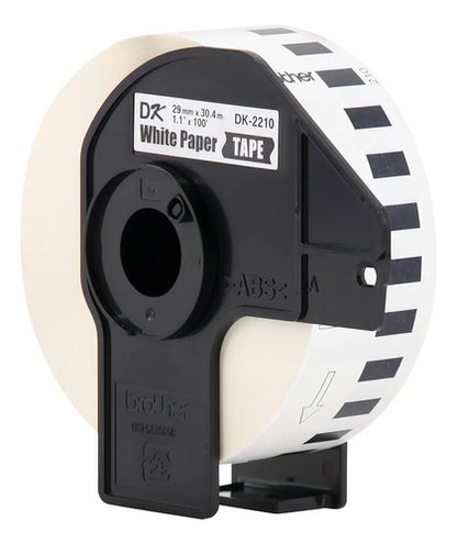 Etiqueta Blanca Continua De Papel Brother Dk2210 De 29 X 30 Negro