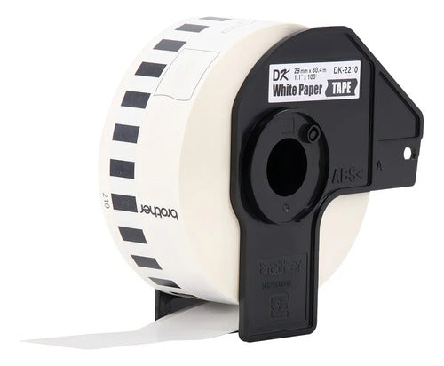 Etiqueta Blanca Continua De Papel Brother Dk2210 De 29 X 30 Negro